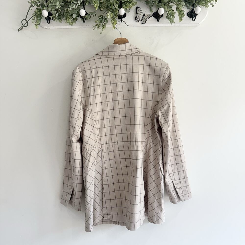 Cabi Windowpane Button Drawstring Jacket Large Ts - image 4